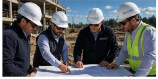 Tillstone partners reviewing plans on a jobsite