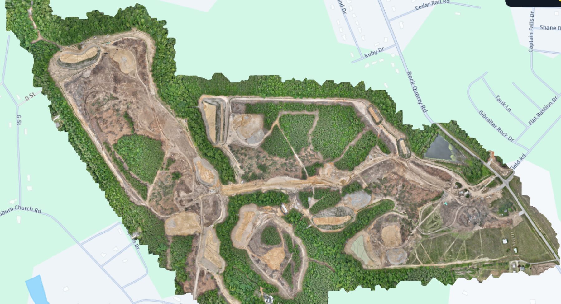 Bluejack Falls grading progress aerial